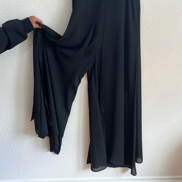 vintage black flowy jumpsuit - Picture 4 of 5